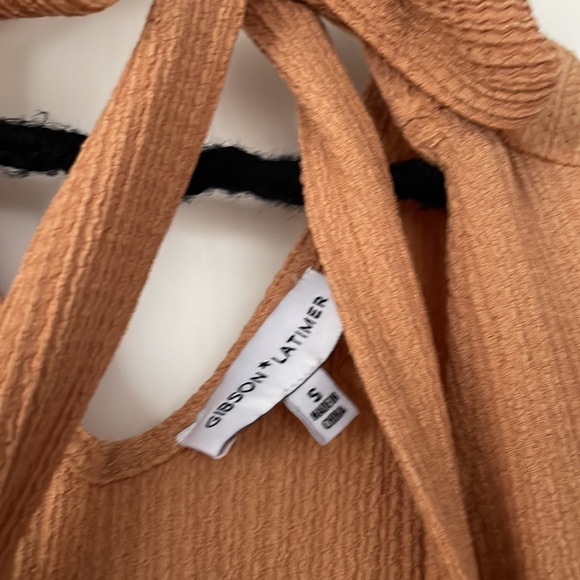 Gibson Latimer maxi dress - peach - with ruffle and bow - Picture 3 of 4